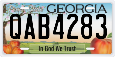 GA license plate QAB4283