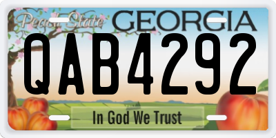 GA license plate QAB4292