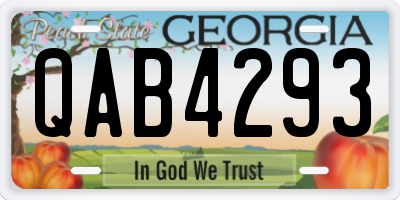 GA license plate QAB4293