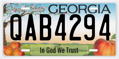 GA license plate QAB4294
