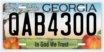 GA license plate QAB4300