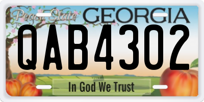 GA license plate QAB4302