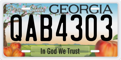 GA license plate QAB4303
