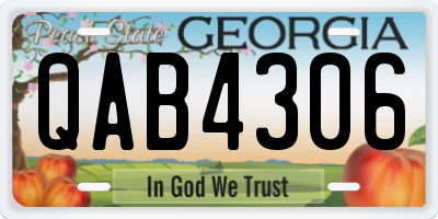 GA license plate QAB4306
