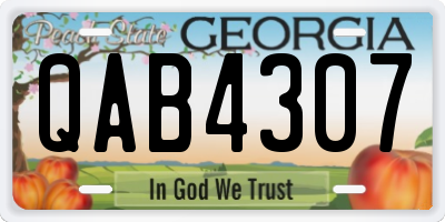 GA license plate QAB4307