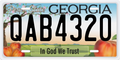 GA license plate QAB4320