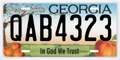 GA license plate QAB4323
