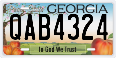 GA license plate QAB4324