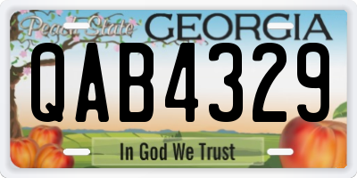 GA license plate QAB4329