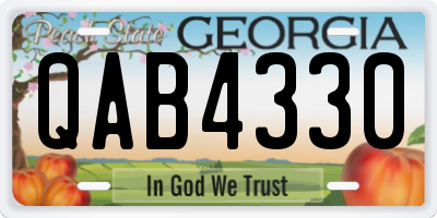 GA license plate QAB4330