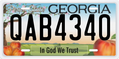GA license plate QAB4340