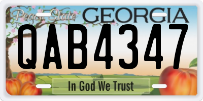 GA license plate QAB4347