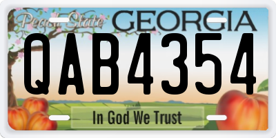 GA license plate QAB4354
