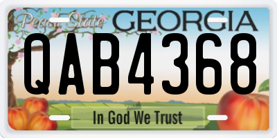GA license plate QAB4368