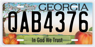 GA license plate QAB4376