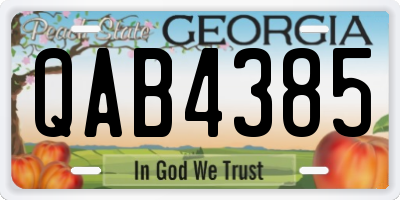 GA license plate QAB4385