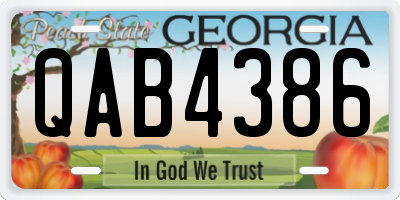 GA license plate QAB4386