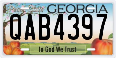 GA license plate QAB4397