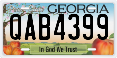 GA license plate QAB4399