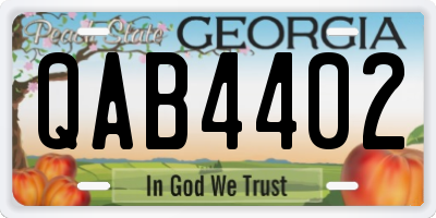 GA license plate QAB4402