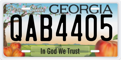 GA license plate QAB4405