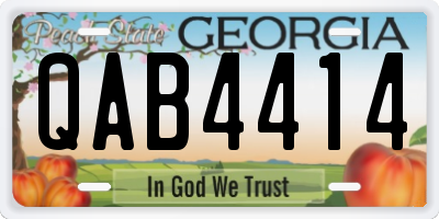 GA license plate QAB4414