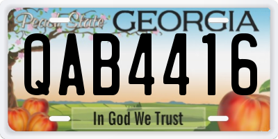 GA license plate QAB4416