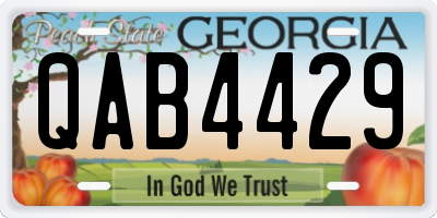 GA license plate QAB4429