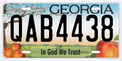 GA license plate QAB4438