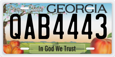 GA license plate QAB4443