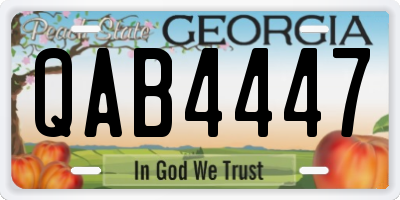 GA license plate QAB4447