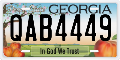 GA license plate QAB4449
