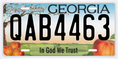 GA license plate QAB4463