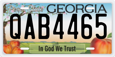 GA license plate QAB4465