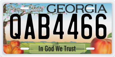 GA license plate QAB4466