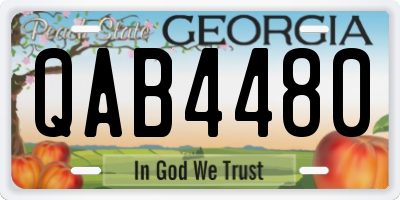 GA license plate QAB4480