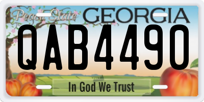 GA license plate QAB4490