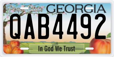 GA license plate QAB4492