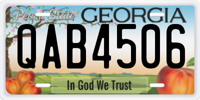 GA license plate QAB4506