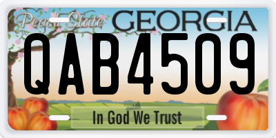 GA license plate QAB4509