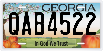 GA license plate QAB4522