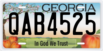 GA license plate QAB4525