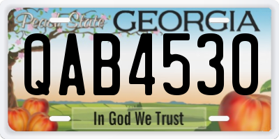 GA license plate QAB4530