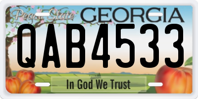 GA license plate QAB4533
