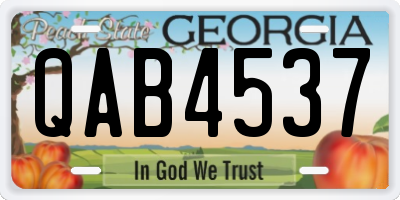 GA license plate QAB4537