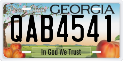 GA license plate QAB4541