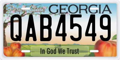 GA license plate QAB4549