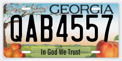 GA license plate QAB4557