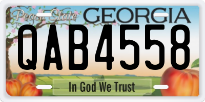 GA license plate QAB4558