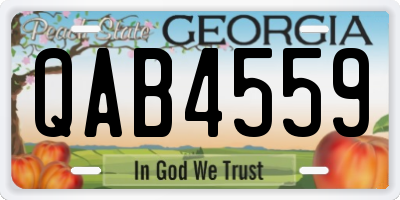 GA license plate QAB4559